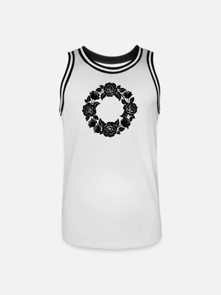 Rose Wreath - Men's Basketball Jersey - white/black