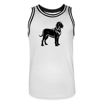 Bluthund - Männer Basketball-Trikot - Weiß/Schwarz - Vorne - AI Model Male 185 dark (185cm)