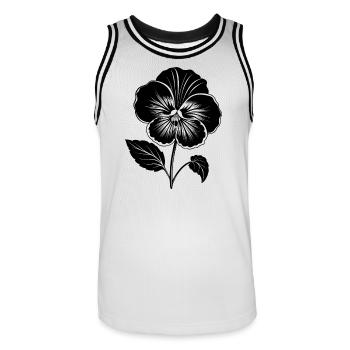 Stiefmütterchenblüte - Männer Basketball-Trikot - Weiß/Schwarz - Vorne - AI Model Male 185 dark (185cm)