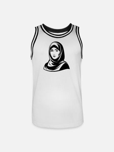 Hijab Woman - Men's Basketball Jersey - white/black