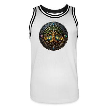 Fantasiebaum des Lichts - Männer Basketball-Trikot - Weiß/Schwarz - Vorne - AI Model Male 185 dark (185cm)