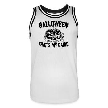 Halloween That's My Game - Halloween Pumpkin - Männer Basketball-Trikot - Weiß/Schwarz - Vorne - AI Model Male 185 dark (185cm)