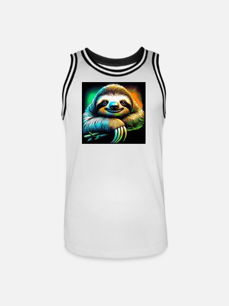 Faultier - Männer Basketball-Trikot - Weiß/Schwarz