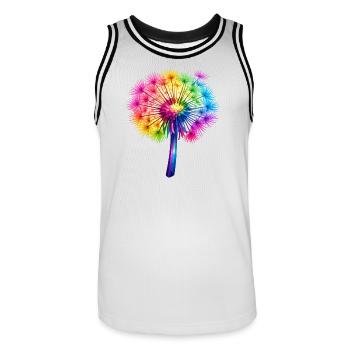 Regenbogen-Pusteblume - Männer Basketball-Trikot - Weiß/Schwarz - Vorne - AI Model Male 185 dark (185cm)
