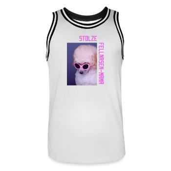 Stolze Fellnasen-Mama - Männer Basketball-Trikot - Weiß/Schwarz - Vorne - AI Model Male 185 dark (185cm)