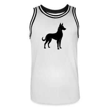 Berger Picard - Männer Basketball-Trikot - Weiß/Schwarz - Vorne - AI Model Male 185 dark (185cm)