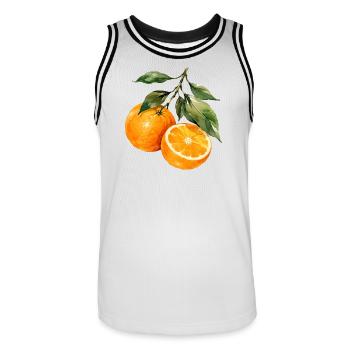 Orangen Aquarell Obstzweig - Männer Basketball-Trikot - Weiß/Schwarz - Vorne - AI Model Male 185 dark (185cm)