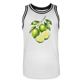 Limetten Aquarell Frische - Männer Basketball-Trikot - Weiß/Schwarz - Vorne - AI Model Male 185 dark (185cm)
