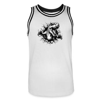Raptor-Durchbruch - Männer Basketball-Trikot - Weiß/Schwarz - Vorne - AI Model Male 185 dark (185cm)