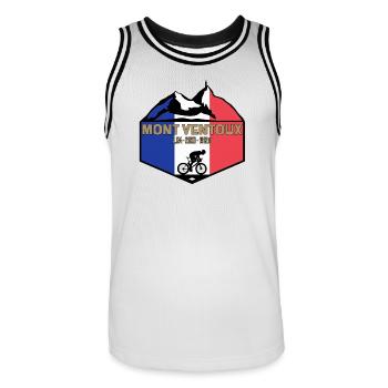Mount Ventoux Deluxe - Männer Basketball-Trikot - Weiß/Schwarz - Vorne - AI Model Male 185 dark (185cm)