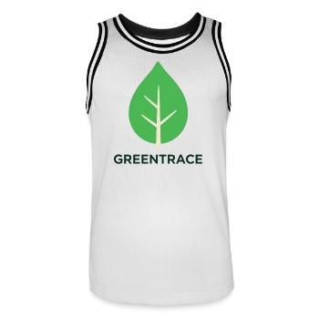 Grünspur-Grünblatt - Männer Basketball-Trikot - Weiß/Schwarz - Vorne - AI Model Male 185 dark (185cm)
