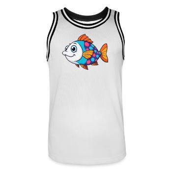 Bunter Tropischer Fisch - Männer Basketball-Trikot - Weiß/Schwarz - Vorne - AI Model Male 185 dark (185cm)