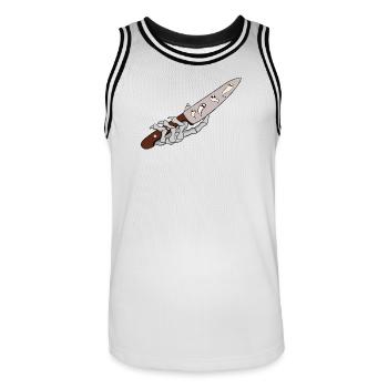Geisterklingen mit Hand - Männer Basketball-Trikot - Weiß/Schwarz - Vorne - AI Model Male 185 dark (185cm)