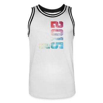 11. Geburtstag Limited Edition 2015 Jahrgang 2015 - Männer Basketball-Trikot - Weiß/Schwarz - Vorne - AI Model Male 185 dark (185cm)