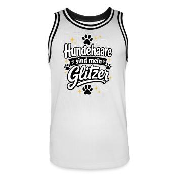 Hundehare sind mein Glitzer - Männer Basketball-Trikot - Weiß/Schwarz - Vorne - AI Model Male 185 dark (185cm)