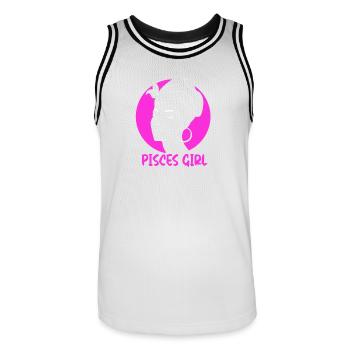 Zodiac sign Pisces - Men's Basketball Jersey - white/black - Front - AI Model Male 185 dark (185cm)