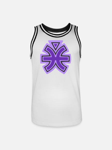 Pisces and Water Tribal Symbol - Men's Basketball Jersey - white/black
