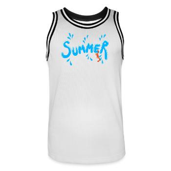Splish Splash 2 - Männer Basketball-Trikot - Weiß/Schwarz - Vorne - AI Model Male 185 dark (185cm)
