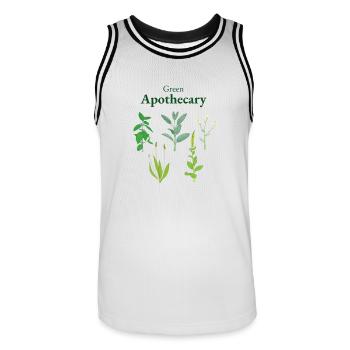 Grüne Apotheke - Männer Basketball-Trikot - Weiß/Schwarz - Vorne - AI Model Male 185 dark (185cm)