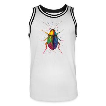 cafards insectes cafards cafards cafards - Maillot de basket Homme - blanc/noir - Devant - AI Model Male 185 dark (185cm)