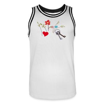 Zu Hause - Männer Basketball-Trikot - Weiß/Schwarz - Vorne - AI Model Male 185 dark (185cm)