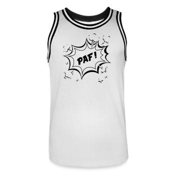 Paf ! - Maillot de basket Homme - blanc/noir - Devant - AI Model Male 185 dark (185cm)
