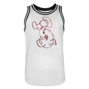 Lieblingszahl 3 Drei 3 - Männer Basketball-Trikot - Weiß/Schwarz - Vorne - AI Model Male 185 dark (185cm)