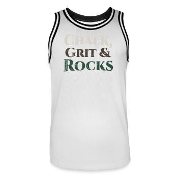 Chalk Grit & Rocks Motiv - Männer Basketball-Trikot - Weiß/Schwarz - Vorne - AI Model Male 185 dark (185cm)