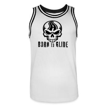 Born to Glide - Männer Basketball-Trikot - Weiß/Schwarz - Vorne - AI Model Male 185 dark (185cm)