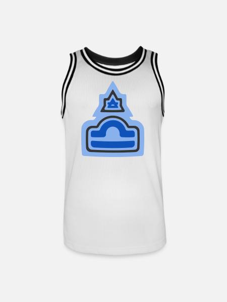 Zodiac Tribal Libra and Air - Men's Basketball Jersey - white/black