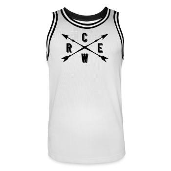Crew Pfeile - Männer Basketball-Trikot - Weiß/Schwarz - Vorne - AI Model Male 185 dark (185cm)