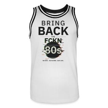 RetourTheFCKN80s - Maillot de basket Homme - blanc/noir - Devant - AI Model Male 185 dark (185cm)