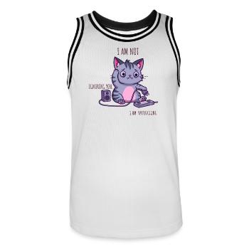 I’m Not Ignoring You, I’m Unplugging - Men's Basketball Jersey - white/black - Front - AI Model Male 185 dark (185cm)