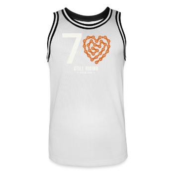70 Jahre Fahrrad fährt immer noch Geburtstagsgeschenk - Männer Basketball-Trikot - Weiß/Schwarz - Vorne - AI Model Male 185 dark (185cm)