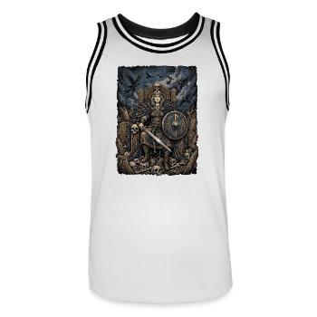 Teutons guerriers Freya - Maillot de basket Homme - blanc/noir - Devant - AI Model Male 185 dark (185cm)