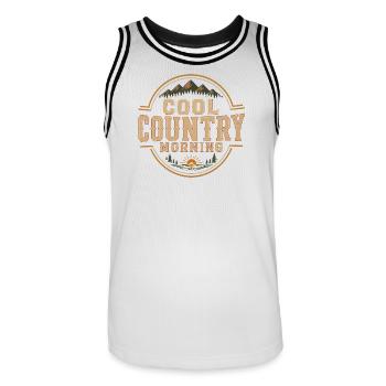Morgenländliche Landschaft Rustikale Berge - Männer Basketball-Trikot - Weiß/Schwarz - Vorne - AI Model Male 185 dark (185cm)
