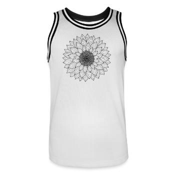 Bohême du tournesol - Maillot de basket Homme - blanc/noir - Devant - AI Model Male 185 dark (185cm)