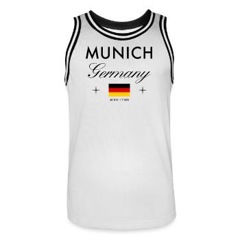 Munich Allemagne Coordonnées Souvenir de voyage - Maillot de basket Homme - blanc/noir - Devant - AI Model Male 185 dark (185cm)