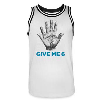 DONNE-MOI 6 - Maillot de basket Homme - blanc/noir - Devant - AI Model Male 185 dark (185cm)