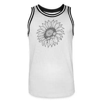 Bohême du tournesol - Maillot de basket Homme - blanc/noir - Devant - AI Model Male 185 dark (185cm)