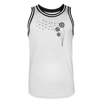 Pissenlit - Maillot de basket Homme - blanc/noir - Devant - AI Model Male 185 dark (185cm)
