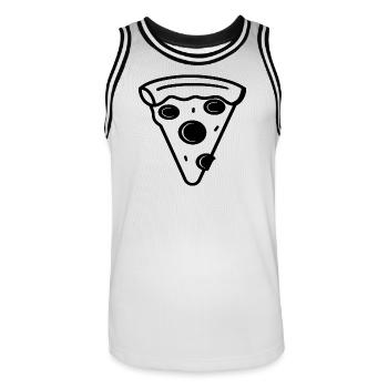 Dessin de la Pizza - Maillot de basket Homme - blanc/noir - Devant - AI Model Male 185 dark (185cm)