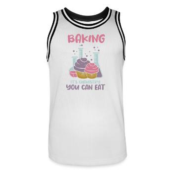 Pâtisserie Pâtissière Pât - Maillot de basket Homme - blanc/noir - Devant - AI Model Male 185 dark (185cm)