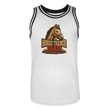 Père dresseur de chevaux, père équestre robuste - Maillot de basket Homme - blanc/noir - Devant - AI Model Male 185 dark (185cm)