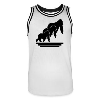 Monkey Family - Men's Basketball Jersey - white/black - Front - AI Model Male 185 dark (185cm)