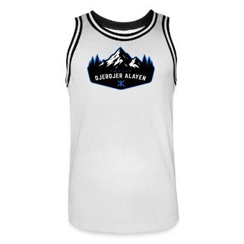 Djerdjer_Alayen_2 - Maillot de basket Homme - blanc/noir - Devant - AI Model Male 185 dark (185cm)