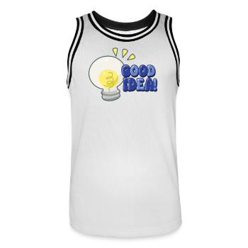 Good Idea Light Bulb Comic - Men's Basketball Jersey - white/black - Front - AI Model Male 185 dark (185cm)