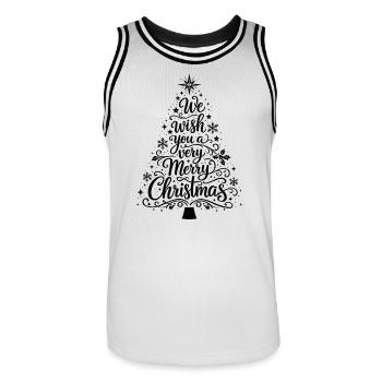 Joyeux Noël - Maillot de basket Homme - blanc/noir - Devant - AI Model Male 185 dark (185cm)