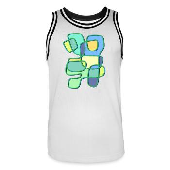 Patchwork Colour Play Contour Art - Maillot de basket Homme - blanc/noir - Devant - AI Model Male 185 dark (185cm)