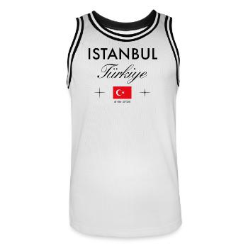 Istanbul Turquie Coordonnées Souvenir de voyage - Maillot de basket Homme - blanc/noir - Devant - AI Model Male 185 dark (185cm)